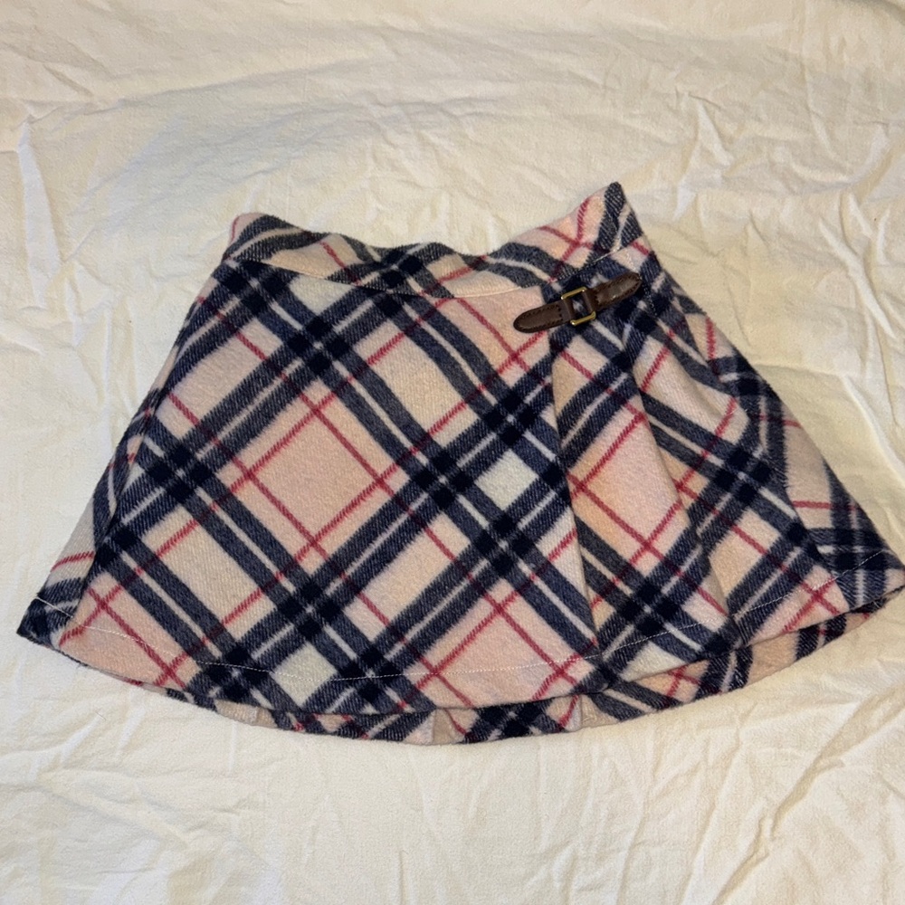 Janie and Jack Pink Plaid Skirt with Buckle